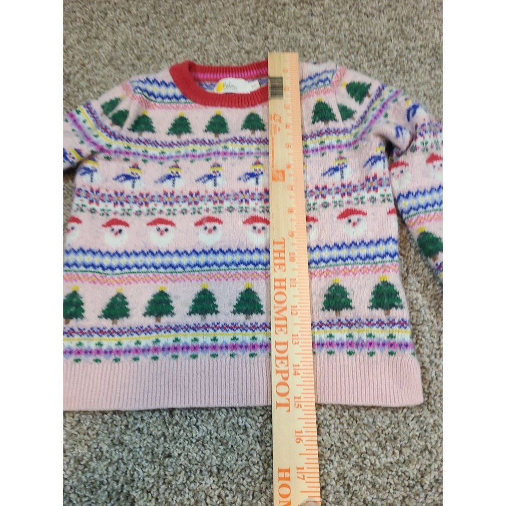 Mini Boden Girls Fair Isle Holiday Christmas Pink Sweater Size 6/7 - Picture 6 of 7